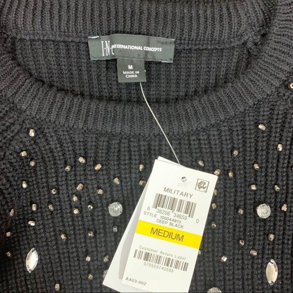 NWT INC Thick Knit Beaded Sparkle Sweater - Picture 5 of 6